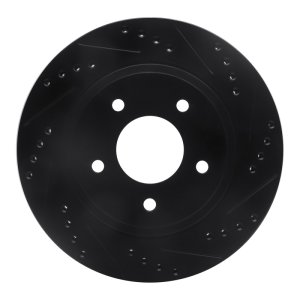 Buick Regal Brake Rotor (1) - Front Right - R1 Concepts - Drilled & Slotted - Black - `94-`01